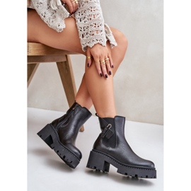 Zazoo 60490 Botines aislados de piel con decoración, negro 7