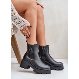 Zazoo 60490 Botines aislados de piel con decoración, negro 8