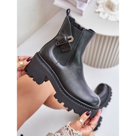 Zazoo 60490 Botines aislados de piel con decoración, negro 9