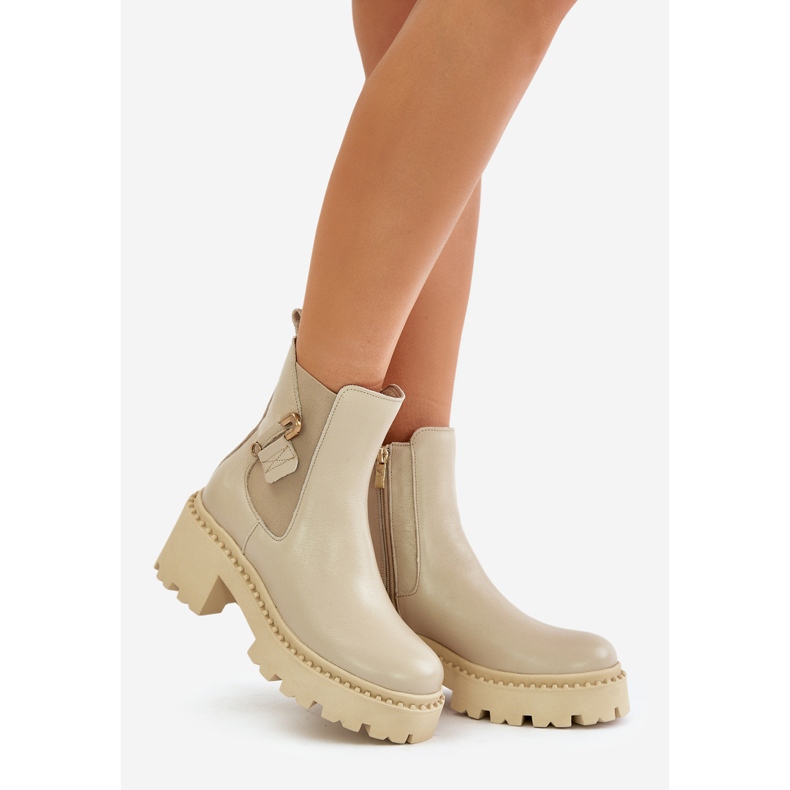 Zazoo 60490 Botines Cálidos De Piel Con Decoración Beige Claro 1 Zazoo 60490 Botines Cálidos De Piel Con Decoración Beige Claro 1