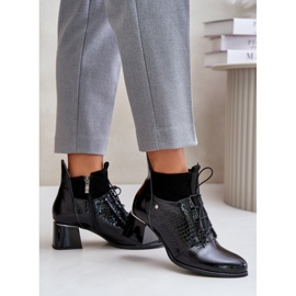Zazoo 60503 Botas Tacón Piel, Cálido, Negro 4