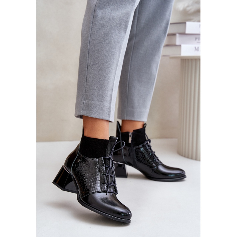 Zazoo 60503 Botas Tacón Piel, Cálido, Negro 1