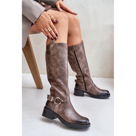 Zazoo 70141 Botas Altas Mujer Piel, Marrón 8