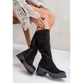 Zazoo 70145 Botas por encima de la rodilla de ante, aislantes, negro 8