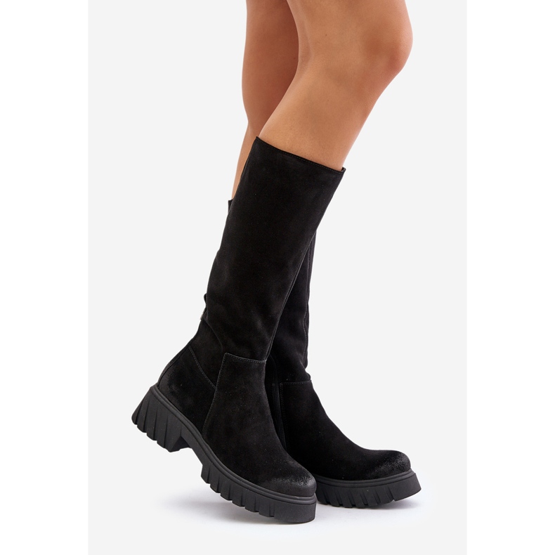 Zazoo 70145 Botas por encima de la rodilla de ante, aislantes, negro 1