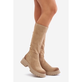 Zazoo 70145 Botas por encima de la rodilla de ante, beige cálido 1