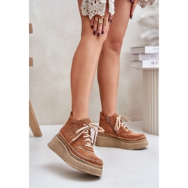 Botas De Piel Con Plataforma Y Cuña Maciejka 06759-29 Marrón 2