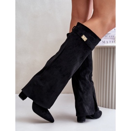 Botas negras de tacón alto con aislamiento y parte superior vuelta hacia arriba Urelli negro 4