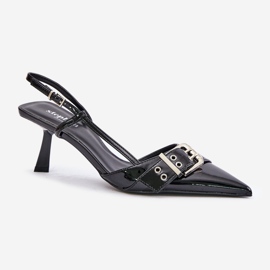 Stilettos de charol Zeisia negro con hebilla 6