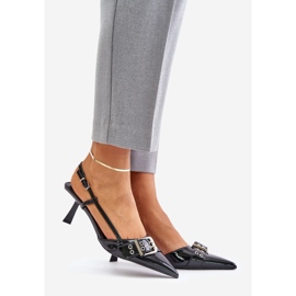 Stilettos de charol Zeisia negro con hebilla 1 Stilettos de charol Zeisia negro con hebilla 1