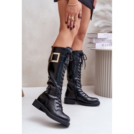 Botas aislantes negras con hebilla decorativa Linnealisa negro 1