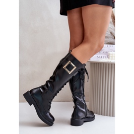 Botas aislantes negras con hebilla decorativa Linnealisa negro 4