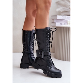 Botas por encima de la pantorrilla con aislamiento y bolso, Black Temisza negro 2 Botas por encima de la pantorrilla con aislamiento y bolso, Black Temisza negro 2