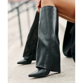 Botas aislantes de tacón alto con parte superior vuelta, Negro Tamonia 8