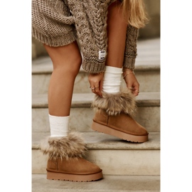 Botas de nieve con plataforma de piel y pelo Avirisa color camel marrón 4