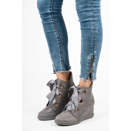 Kylie Botines con lazo gris 1