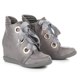Kylie Botines con lazo gris 5
