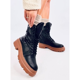 Botines con cordones y protector Kinchs NERO/AMBRA negro 5