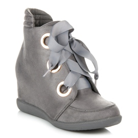 Kylie Botines con lazo gris 2