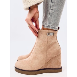 Botines cuña Rochelle caqui beige 5