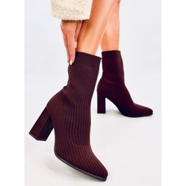 Botas calcetín tacón Krystal Brown marrón 5