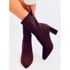 Botas calcetín tacón Krystal Brown marrón 2