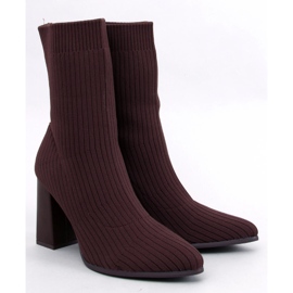 Botas calcetín tacón Krystal Brown marrón 1