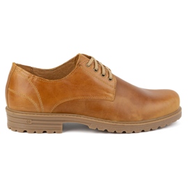 Polbut Zapato trampero hombre piel 2120 rojo naranja 1