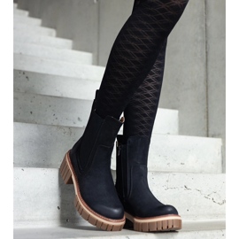 Botas de plataforma masivas negras con abrasiones de Sholla negro 1 Botas de plataforma masivas negras con abrasiones de Sholla negro 1