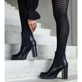 Botines negros sin cordones de ecopiel Motena 1