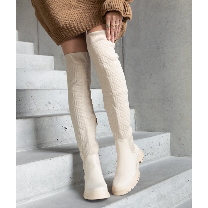 Botas de tela beige con acabado mate Scarlett 2