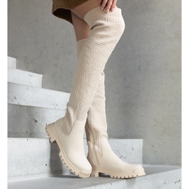 Botas de tela beige con acabado mate Scarlett 3