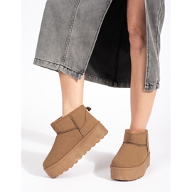 Seastar Botas de nieve de mujer con aislamiento beige y plataforma. 2