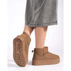 Seastar Botas de nieve de mujer con aislamiento beige y plataforma. 4