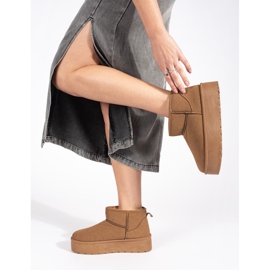 Seastar Botas de nieve de mujer con aislamiento beige y plataforma. 1