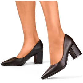 Zapatos de tacón clásicos negros, zapatos de mujer para la oficina. 3
