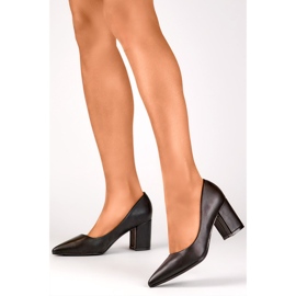 Zapatos de tacón clásicos negros, zapatos de mujer para la oficina. 2