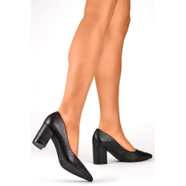Zapatos de tacón clásicos negros, zapatos de mujer para la oficina. 4