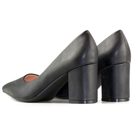 Zapatos de tacón clásicos negros, zapatos de mujer para la oficina. 1