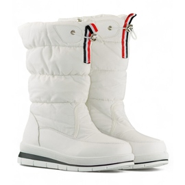 Botas altas de nieve blancas para mujer, botas de invierno aisladas con cordón blanco 1