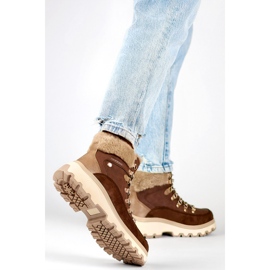 Botas de trekking marrones, botas de invierno con aislamiento y cordones. marrón 4