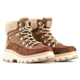 Botas de trekking marrones, botas de invierno con aislamiento y cordones. marrón 1 Botas de trekking marrones, botas de invierno con aislamiento y cordones. marrón 1