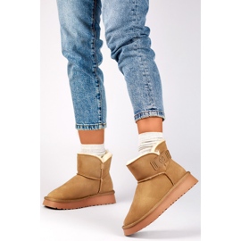 Botas de nieve para mujer de piel natural, botas aislantes para mujer, zapatos de invierno beige 3