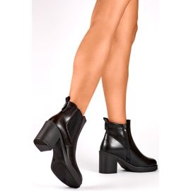 Botines negros de mujer, botines negros clásicos fabricados en piel ecológica, zapatos de invierno con aislamiento 3