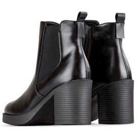 Botines negros de mujer, botines negros clásicos fabricados en piel ecológica, zapatos de invierno con aislamiento 4