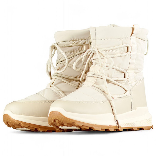 Botas de nieve deportivas beige, zapatos de invierno aislantes para mujer con suela plana 1 Botas de nieve deportivas beige, zapatos de invierno aislantes para mujer con suela plana 1