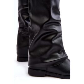Botas planas de mujer con parte superior fruncida, Tercella negra negro 4