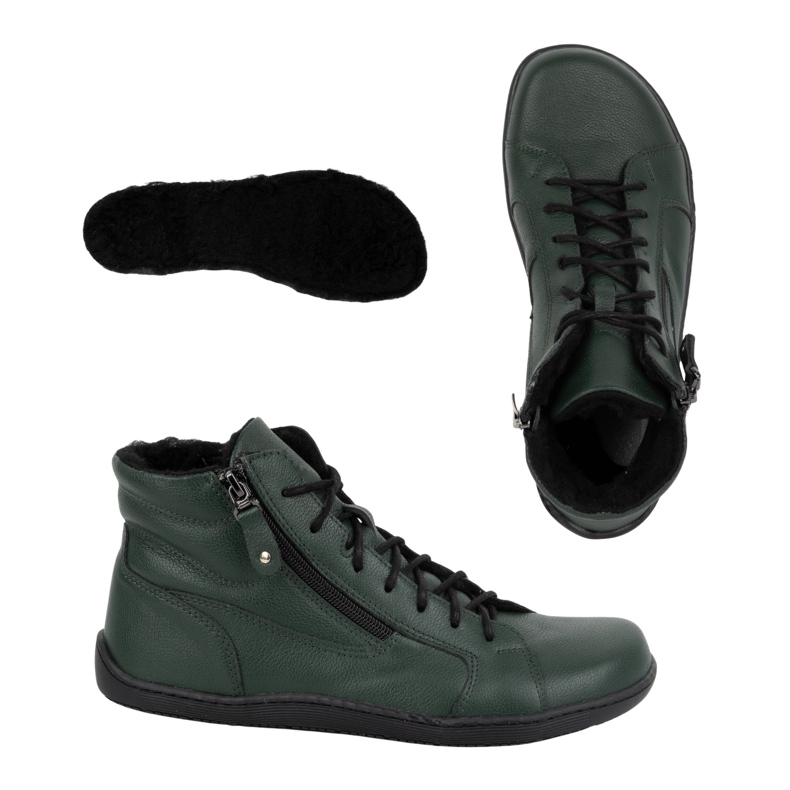 Olivier Zapatos mujer descalzos piel invierno 1261 verde 1