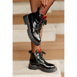 Botines negros de charol Anafra con cremallera 10