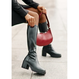 Botas Sobre La Rodilla De Piel Ecológica Con Tacón Alto Vinceza 58332 Negro 2